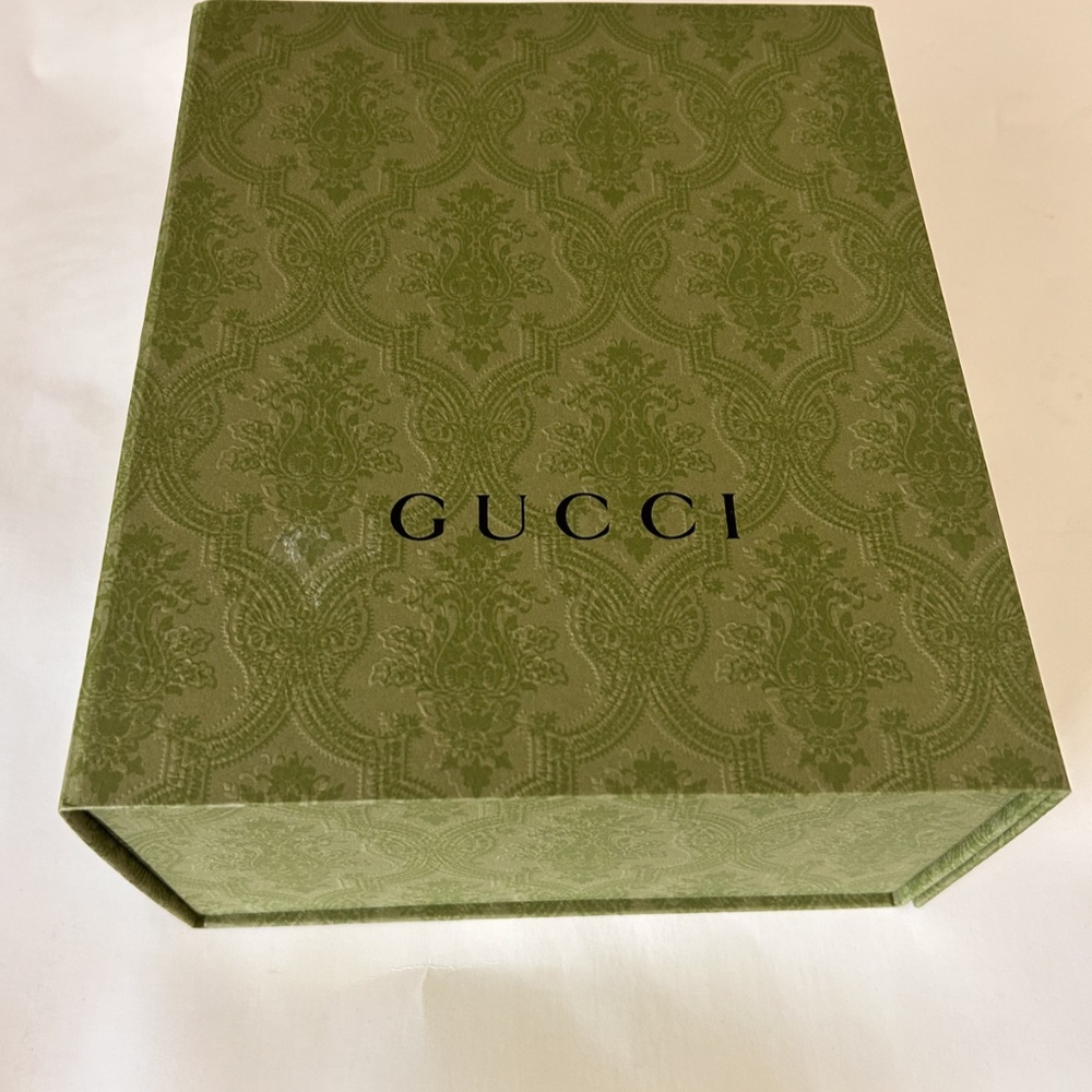 GUCCI "GG" Blue Denim Brown Leather Trim Bucket Hat Size Med 576371 UNISEX NWT - Picture 12 of 12